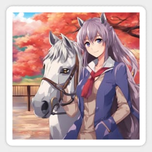 Anime Nation with Horse Colorful Jacket Magnet